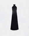 Long Joy Dress in Black Satin