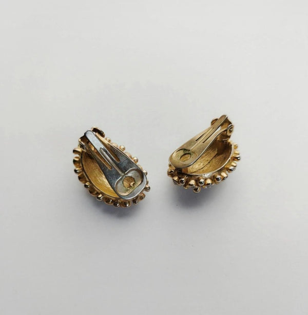 Gold Hedgehog Strass earrings