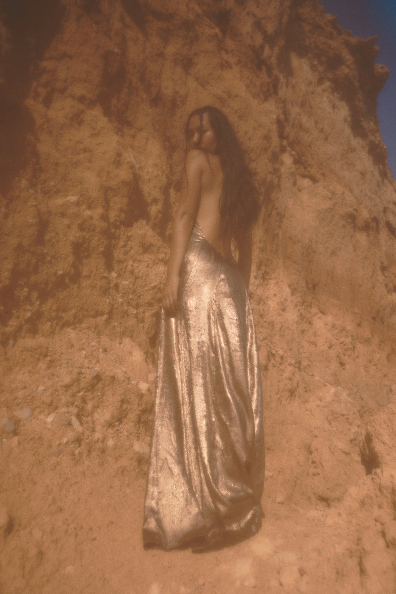 Joy long dress in Zahara fabric — by The Ethiquette Paris