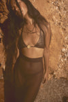 Elena Skirt in Brown Mousseline