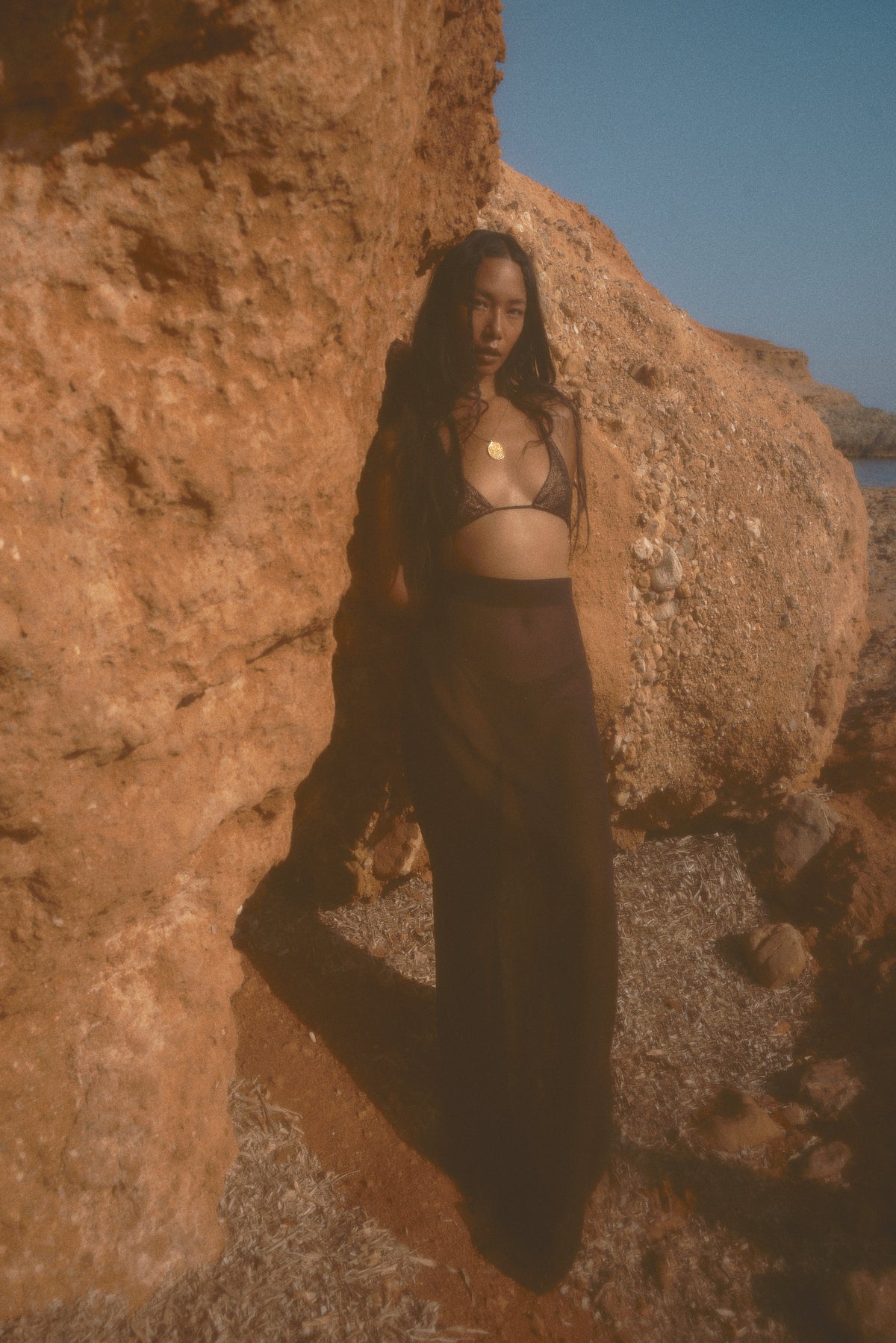 Elena Skirt in Brown Mousseline