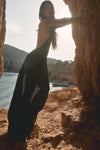 Long Joy Dress in Black Mousseline