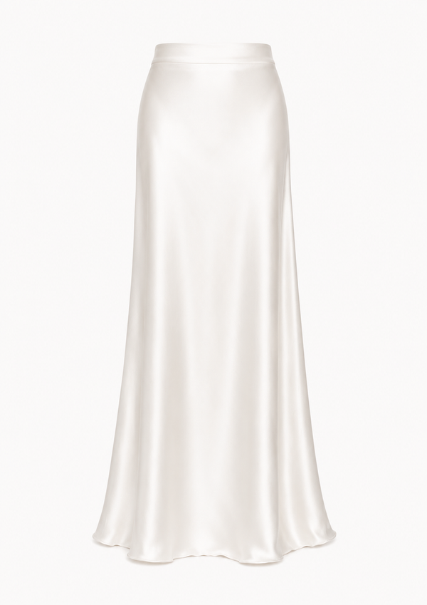 Elena Skirt in White Satin