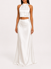 Elena Skirt in White Satin