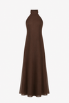 Long Joy Dress in Brown Mousseline