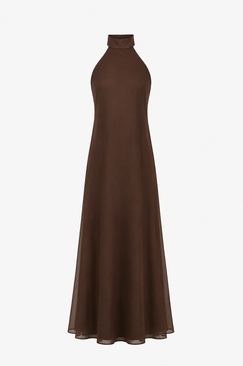 Long Joy Dress in Brown Mousseline