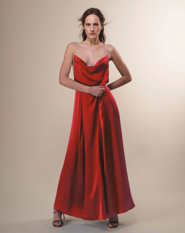 Jenna Long Dress in Red