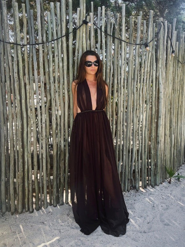 Calypso Dress in Brown