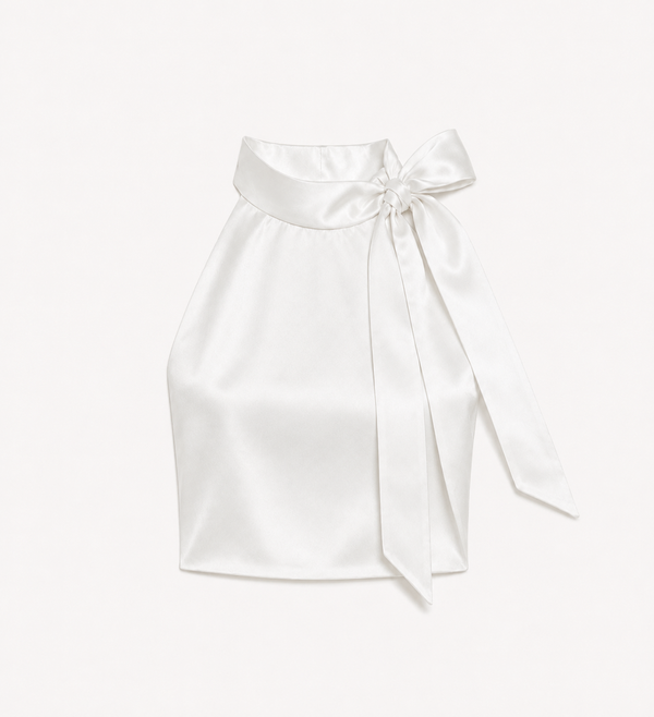 Solar top in White Satin