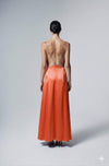 Jenna long dress in corail silk— handmade couture dress by The Ethiquette Paris