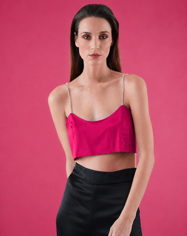 Gigi Fuschia Crop Top