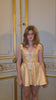 Ariane mini dress in gold fabric — upcycled limited edition by The Ethiquette Paris
