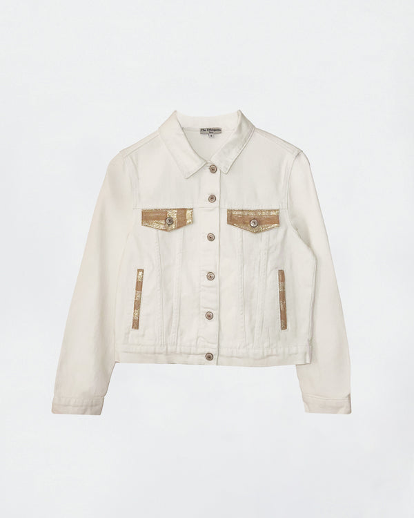 Olimpia White Jeans Jacket in Orphée